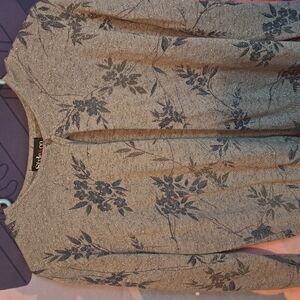 Gray Floral Cardigan